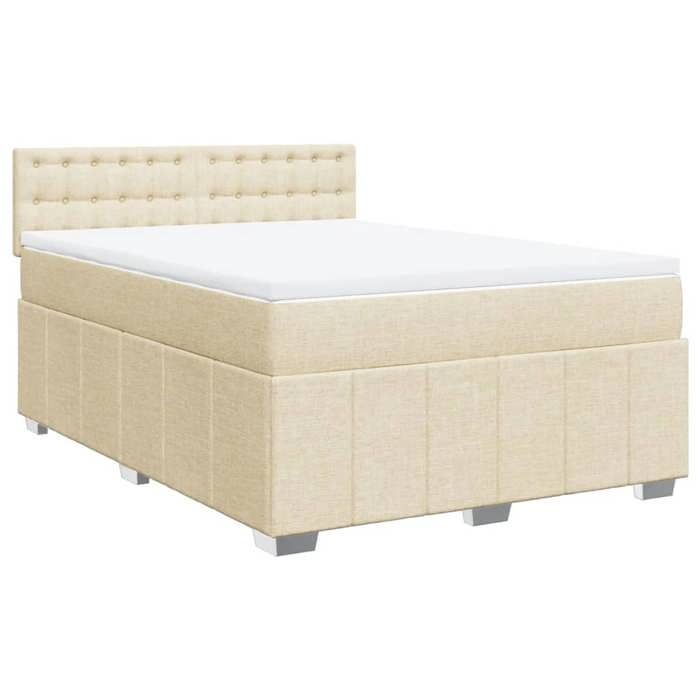 VidaXL Sommier à lattes de lit avec matelas Crème 160x200 cm Tissu 3287138