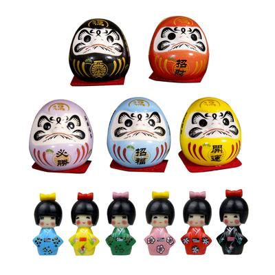 HAMILO Daruma Kokeshi Japanese and Ornaments for Perfect for Prospering Cute Set of 11 Dolls, Dolls, Foreigners, Business,