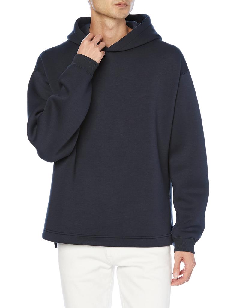 Beams Lights Men's Cardboard Knit Basic Hoodie, Navy, XL