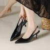 French Style Baotou Sandals for Women's Summer New Style Pointed High Heels for Womens Light Mouth Versatile Back Empty Pumps