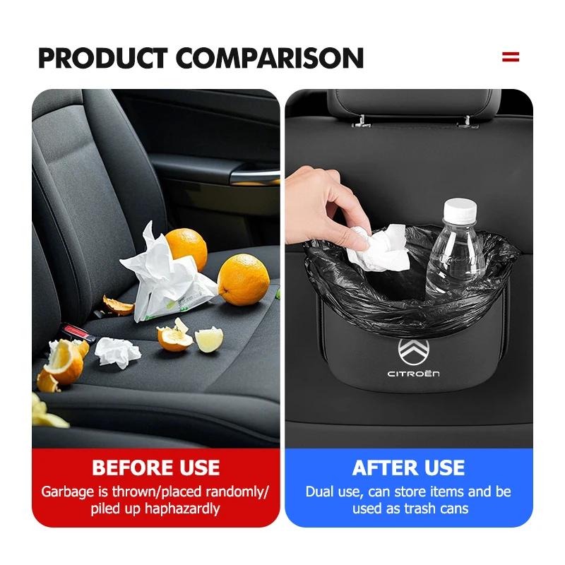 Car Side Door Trash Bin Hanging Garbage Dust Case Storage Box For Citroen C5 C1 C2 C6 C4L DS3 DS4 DS5 C-Elysee Grand Berlingo ajd256