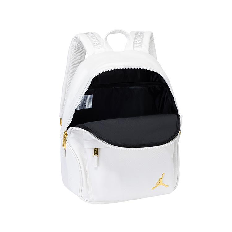 Jordan PU With Leather Backpack Regular Unisex White Gold