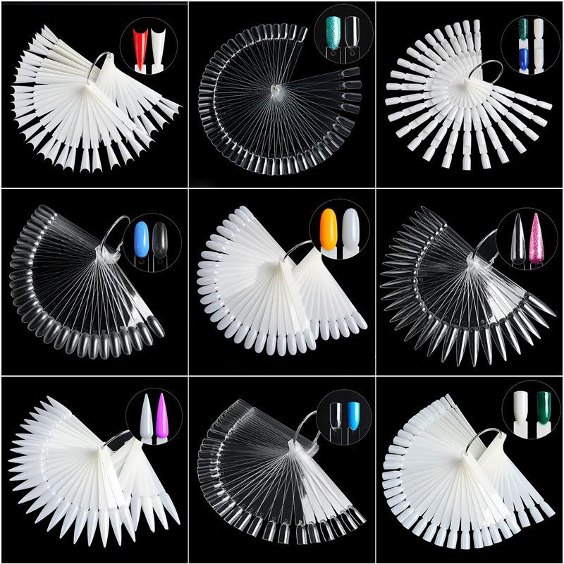 Fan-Shaped Nail Art Color Swatch Board with Buckle for Beginners