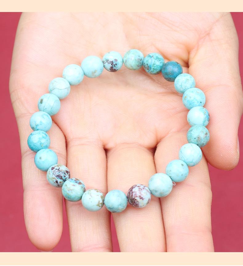 Peruvian Natural Turquoise Bracelet - High-Quality Unenhanced Single-Strand for Men & Women
