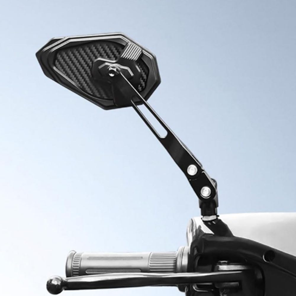 SZYUMO Carbon Fiber Motorcycle Rearview Universal for Scooters and Easy Left and Right Set Mirrors, 8mm/10mm, Fit, Motorcycles, Installation,