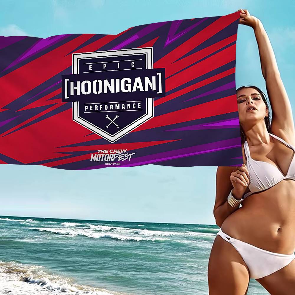 H-hoonigans Racing Anime Beach Swimming Towel Soft Absorbent Washcloth Children s Gifts For Kids Travel Camping Gym W40*H60(CM)