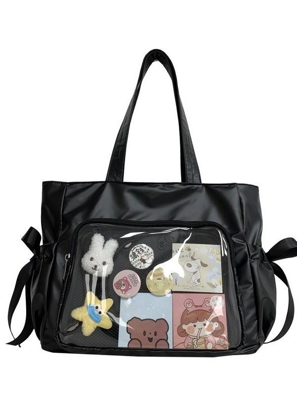 Included Small Nylon Student Shoulder Bag With Drawstring Closure For Daily Use