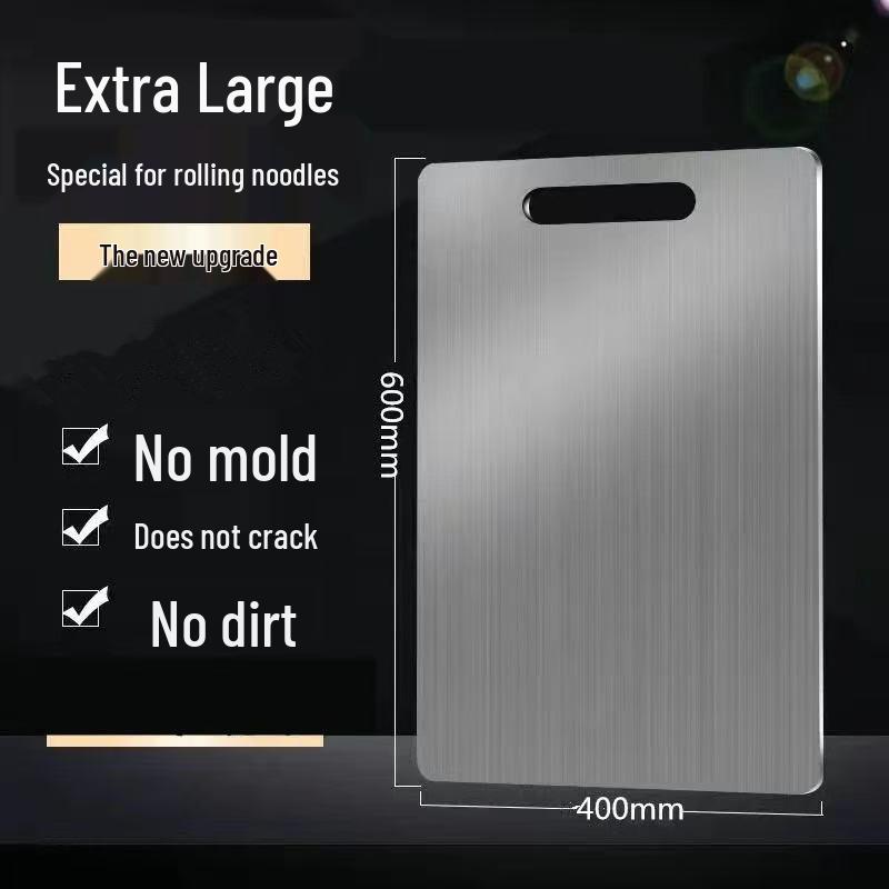 Double-Sided Stainless Steel Anti-Mold Cutting Board for Kitchen and Fruit Chopping.