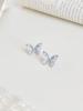 Crystal Butterfly Jewelry Set: Summer Blue Earrings & High-Class Collarbone Necklace with Light Luxury Style