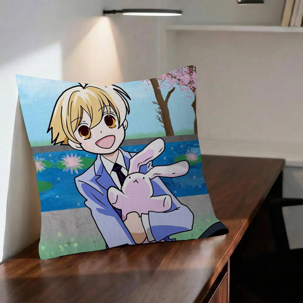 Ouran High School HHost Club  Pillow Covers Cartoon Sofa Decorative Home Doublesided Printing Short Plush Cute Cushion Cover