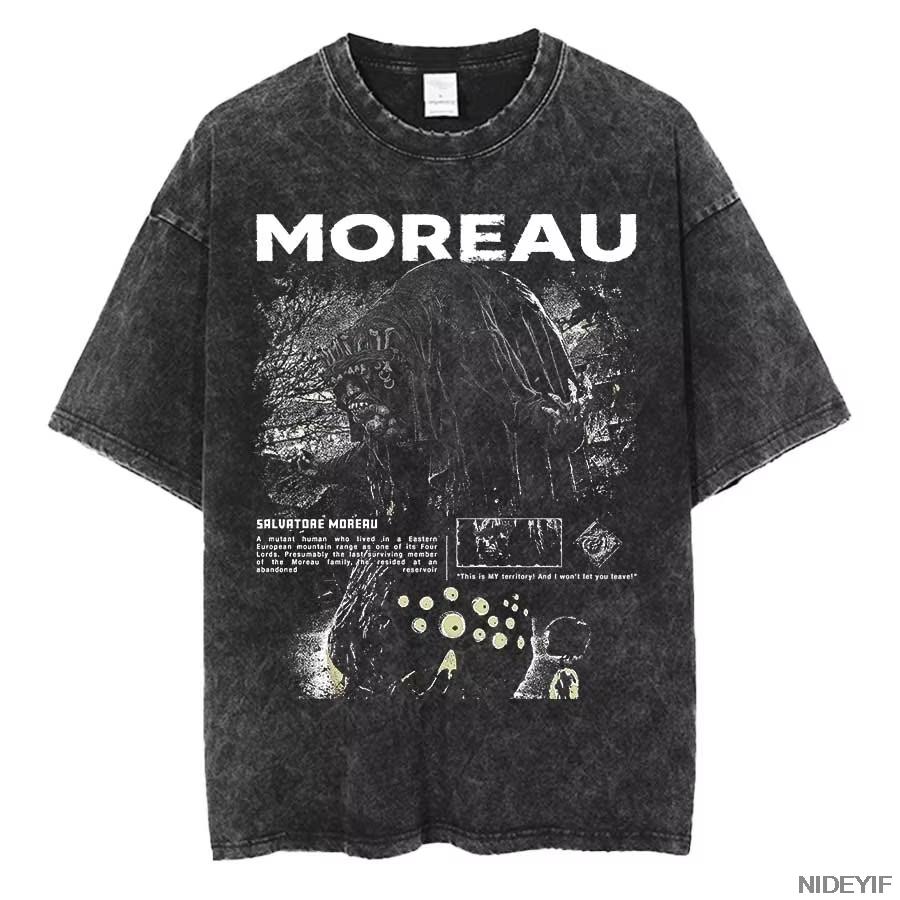 2026 Resident Evil Village T-shirt Oversize 100% Cotone Lavata Vintage per Uomo Donna Moda Tee Hip Hop Streetwear Top
