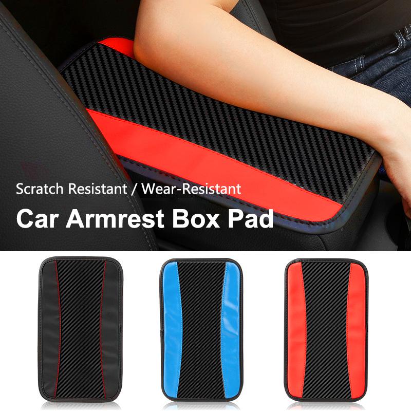 Car Armrest Pad Auto Storage Box Cover Interior Protective Mat For Porsche Macan 911 718 Taycan Panamera Cayenne Boxster Cayman