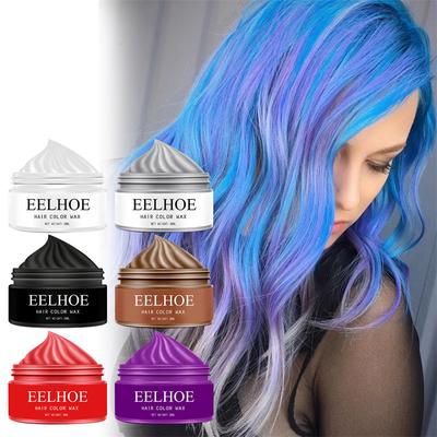 EELHOE Cera Temporária para Cabelo 6 Cores Cera Colorida para Cabelo Argila Cor Natural Não Tóxica Inofensiva Tintura Fácil de Uma Vez