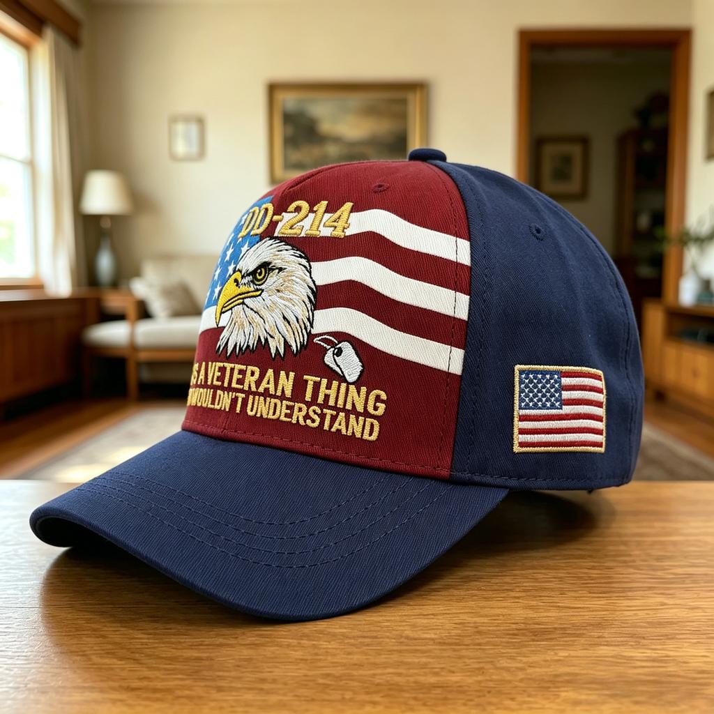 Dd-214 Veteran Eagle Trucker Hat American Flag Embroidered It'S A Veteran Thing Adjustable Patriotic Baseball Cap For Men Adults