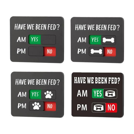 Semn Memento Hranire Animale de Companie cu Magnet Diagramă Hranire Câine Pisică cu Tracker AM/PM Am Hrănit Da Nu Panou Glisant Zilnic Hrană Animale de Companie Magnet Frigider