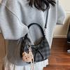2025 New High-value Plaid Cloud Bag Hand Bag Female Senmeng Trendy Fashion Niche Ins Shoulder Messenger Bag