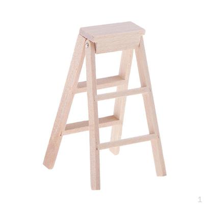 1:12 Domek dla lalek Mini Akcesoria Ogrodowe Drewniane Składane Drabiny Robocze