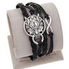 Unisex Men Women Fashion Handmade Wolf Head Adjustable Multilayer Weaved Bracelet Gift