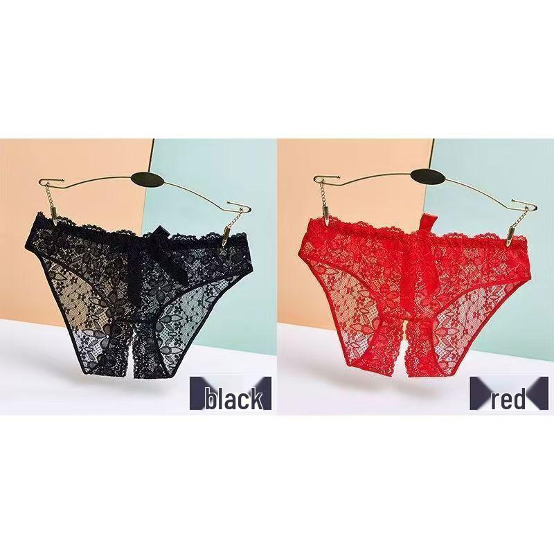 Women's Lace Bow Seamless Open Crotch Panties: Sexy, Hot, and Breathable