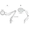 LED Magnifying Lamp Metal Swing Arm Magnifier Lamp - Stepless Dimming 3 Color Modes 5X Magnification Adjustable