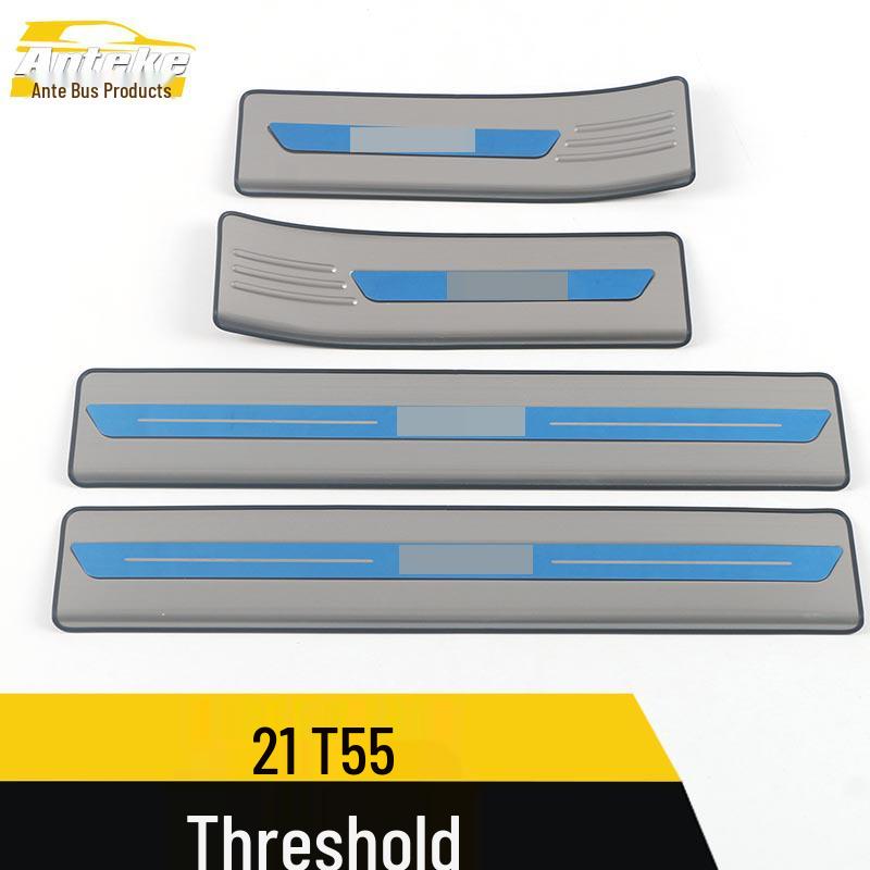 T55 Stainless Steel Sill Strip: Anti-Scratch Bumper Welcome Pedal Mod
