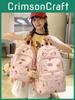 Cute Girl Bookbag With Durable Nylon Fabric And Printed Letter Pattern For School And Travel