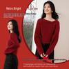 Elegant Retro Red Bow Knit Cardigan