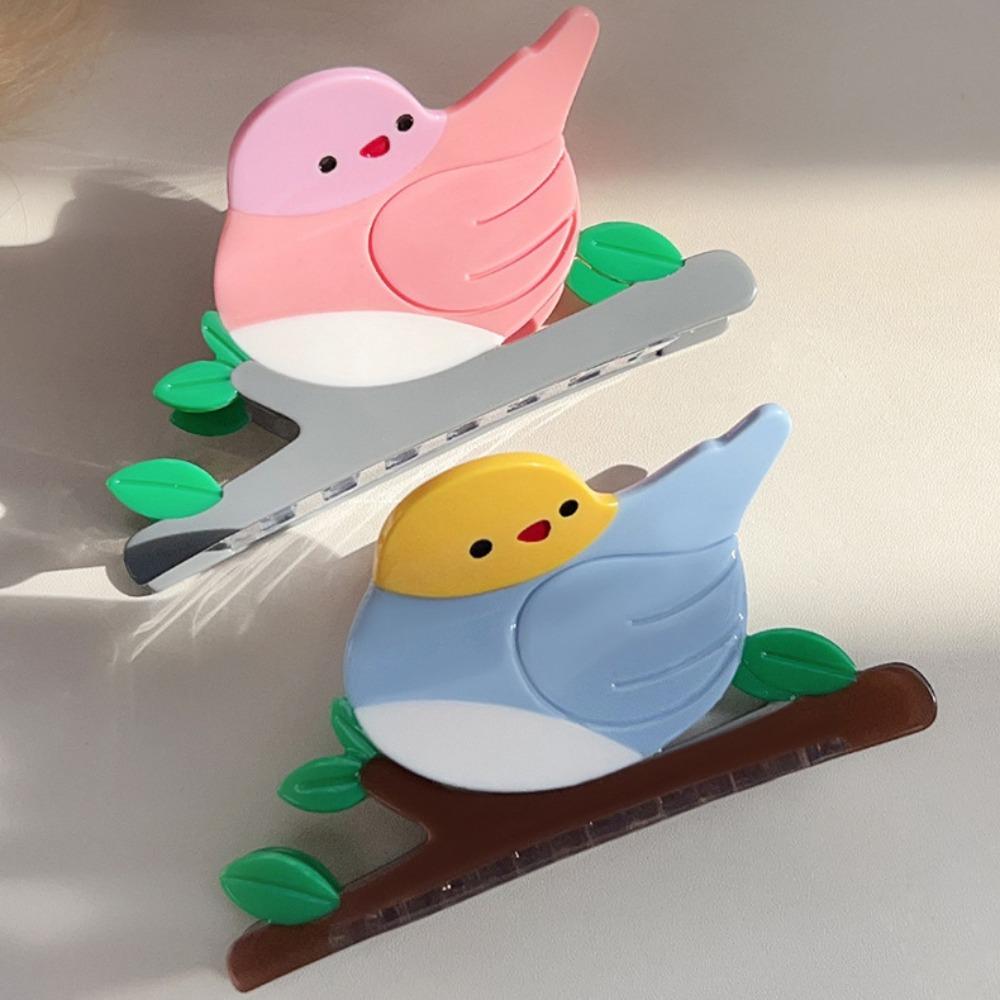 Hairpin Bird Shark Clip Vintage Acetate Shark Clip Sweet Woodpecker Hair Claw Daily