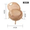 Japanese Style Handmade Rattan Backrest Chair Living Room Balcony Leisure Chair Home Homestay Bench Wooden Stool 50cm