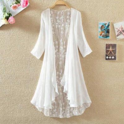 Women Spring Summer Sun Protection Clothing Embroidery Cardigan Solid Color Women Clothes Lace Cardigans Long Sleeve Thin Coats