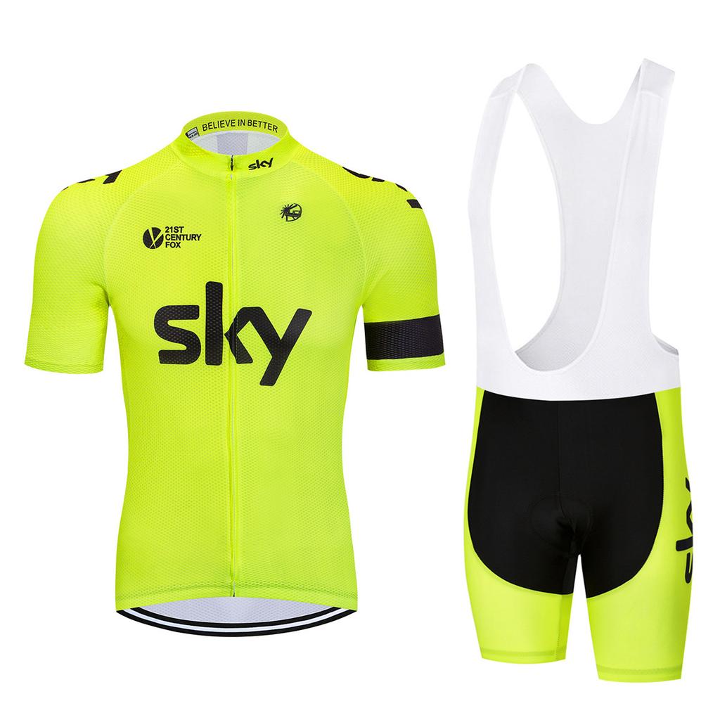 Bicycle Clothing Sky Team Mountain Bike Bicycle Team Edition Cycling Suit Set Strap Short Sleeve Set 2026 Summer Breathable Cycling Suit Set