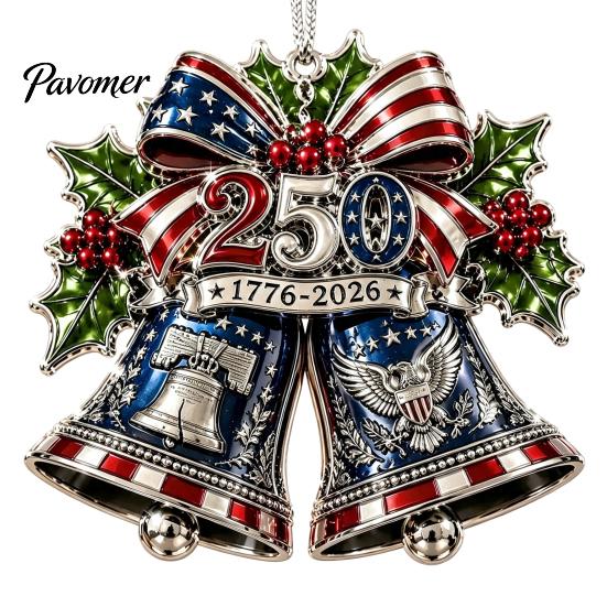 Historic 1776 to 2026 Ornament 250 Anniversary USA Christmas Ornament, United States 1776-2026 250th Patriotic Theme Party Supplies Keepsake, Acrylic