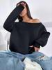 2025 Autumn Off-Shoulder Long-Sleeve Pullover Sweatshirt - Casual American Style for Women