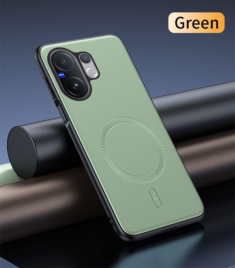 For Vivo V60 5G Case Magnetic Leather Shield Cover For Vivo V60 5G Anti-Fingerprint Non-Slip PC+TPU