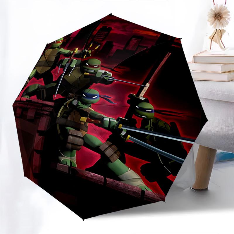 Teenage Mutant Ninja Turtles Automatic Folding Umbrella Compact 8 rib Design,Unique Style,Suitable for Everyday Outdoor Use,Perfect Gif