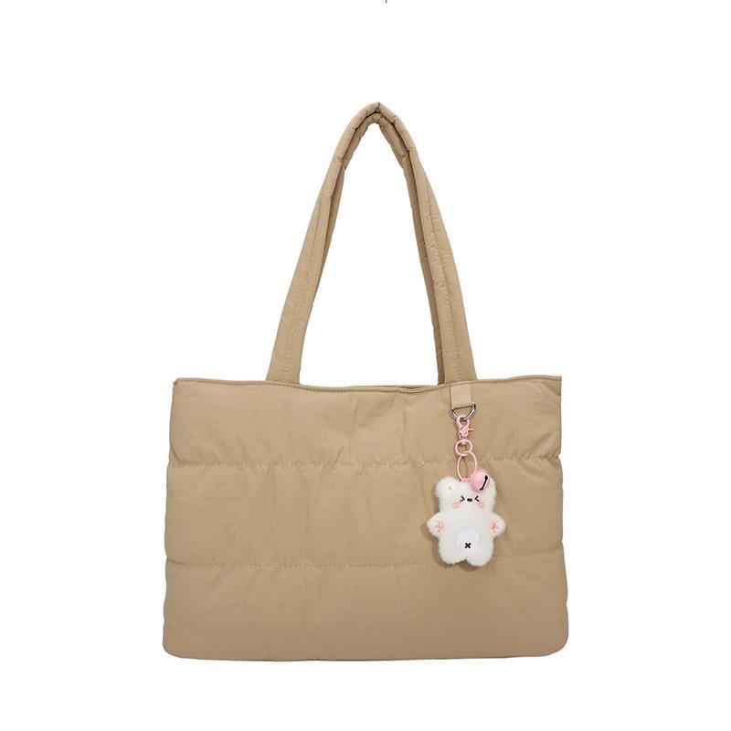 2025 Autumn and Winter New Fashionable Large-capacity Simple Handbag Versatile Lightweight Trendy Underarm Cotton Clothes Shoulder Bag