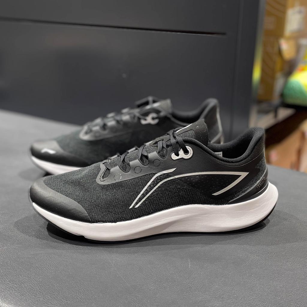 Li Ning Comfortable Retro Shock Absorbing Durable Low Top Running Shoes Men Sneakers Black White ARBT003-2