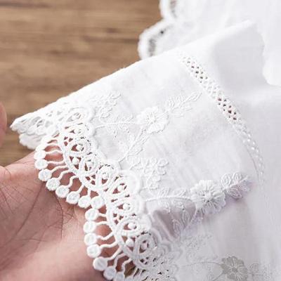 3Yds/lotto 13-15cm di Larghezza Eco-Friendly 100% Cotone Tessuto Del Merletto Del Ricamo Onda Ritaglio Lace Trim Accessori Per il Cucito FAI DA TE