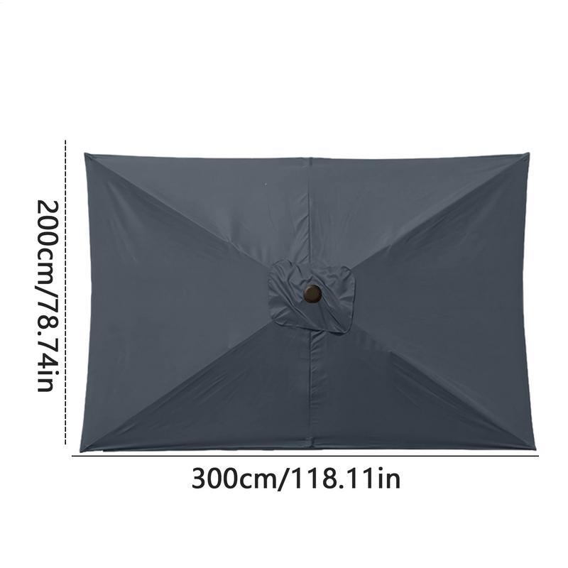 Rectangular Parasol Cloth Replacement 200x300cm Outdoor Backyard Garden Rainproof Square Patio Umbrella Cloth Replacement Canopy