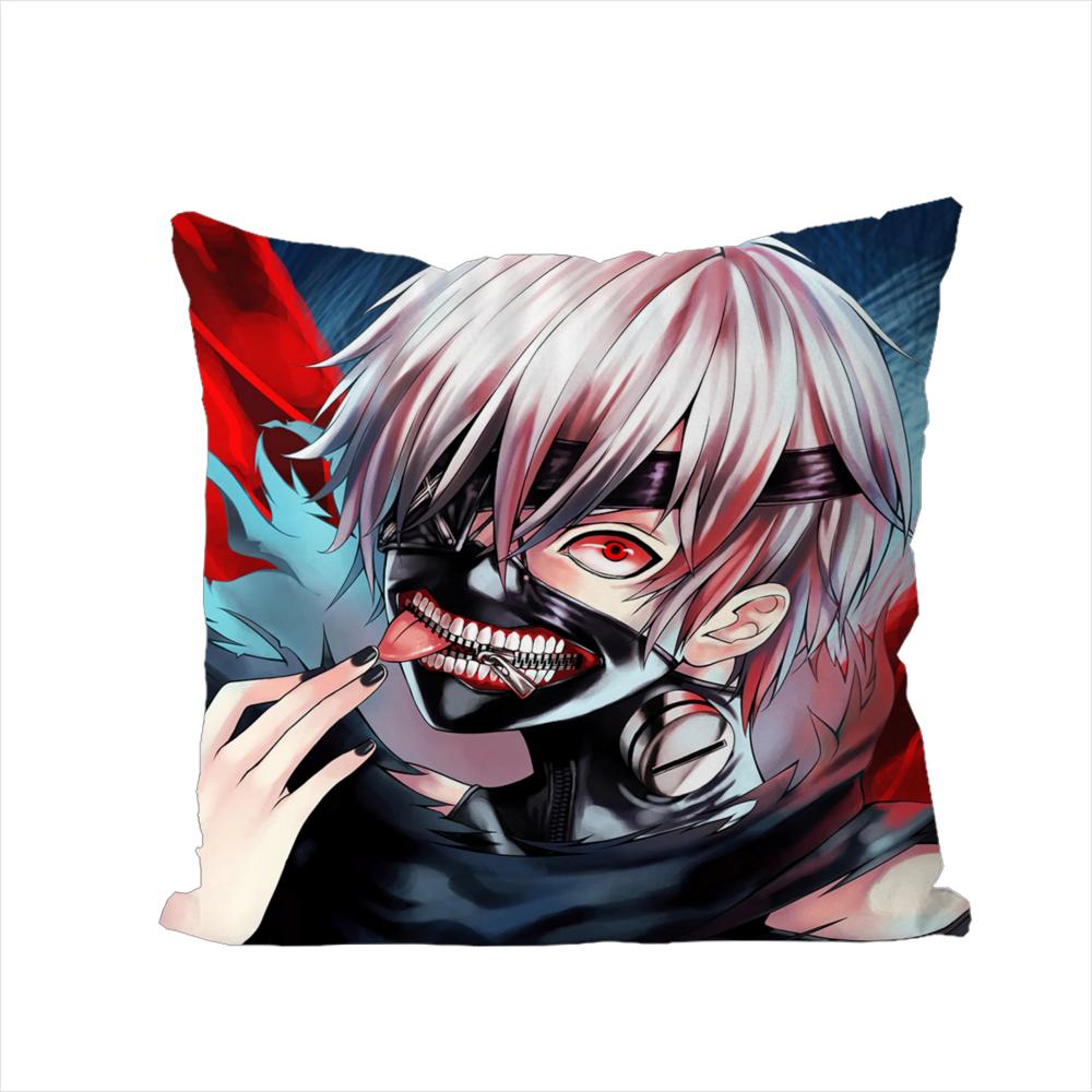 Anime Tokyo Ghoul Pillow Case For Car Sofa Decorative Home Doublesided Print Plush Square Throw Pillow Cushion Cover