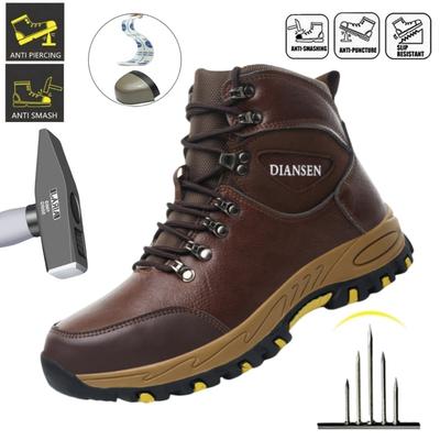 Waterproof Boots Mens Safety Shoes With Steel Toe Puncture Proof Anti-smash Mens Outdoor Work Sneakers Construction Work Shoes