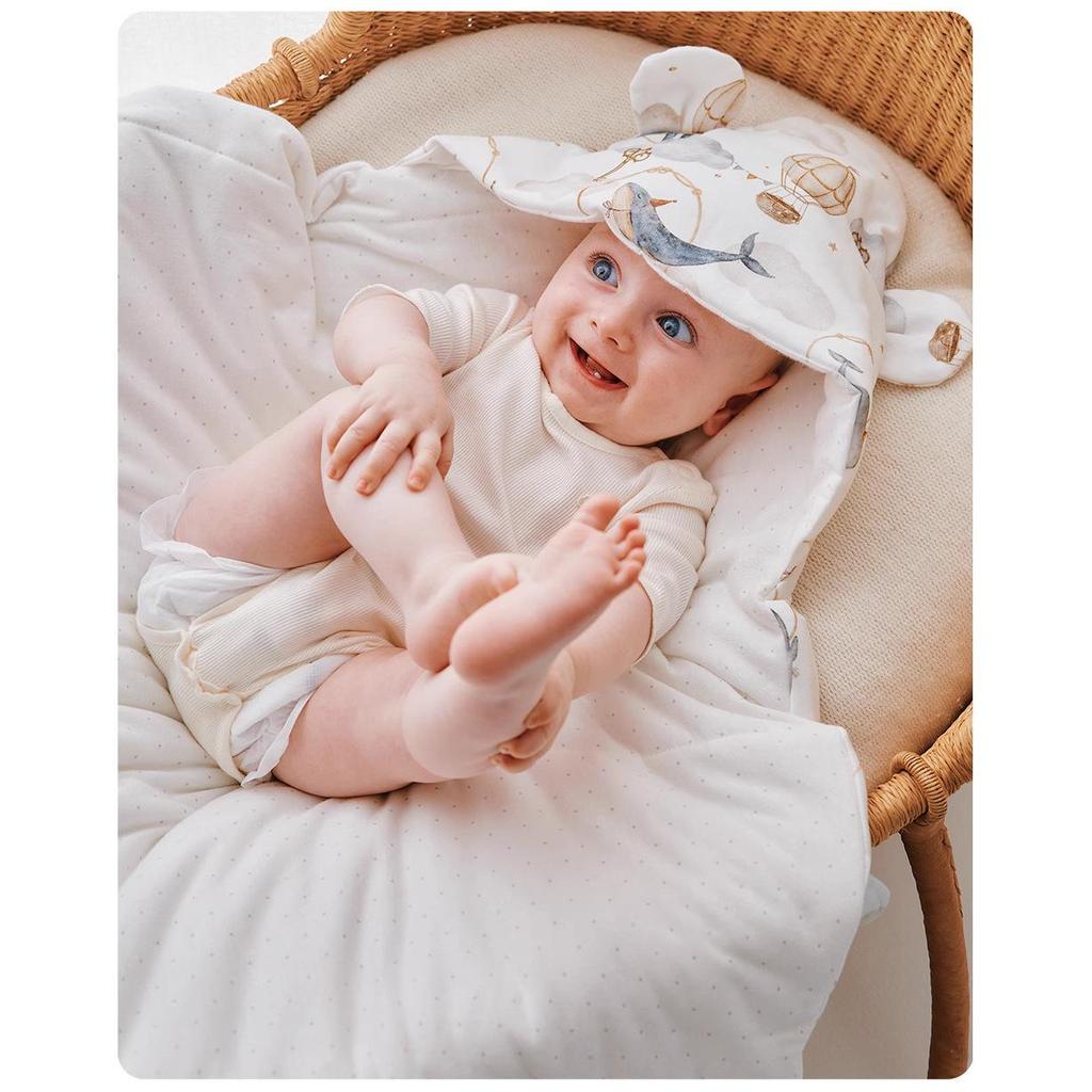 Large Cotton Swaddling Blanket for Baby & Newborn, Removable Liner, Dual-Use for Autumn/Winter, Washable, for Children.