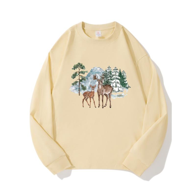 

Two Deer Autumn Clothing Длинные рукава из чистого хлопка, новый мужской и женский топ, весенний внутренний слой, базовая рубашка, футболка с круглым вырезом и длинными рукавами XXL бежевый