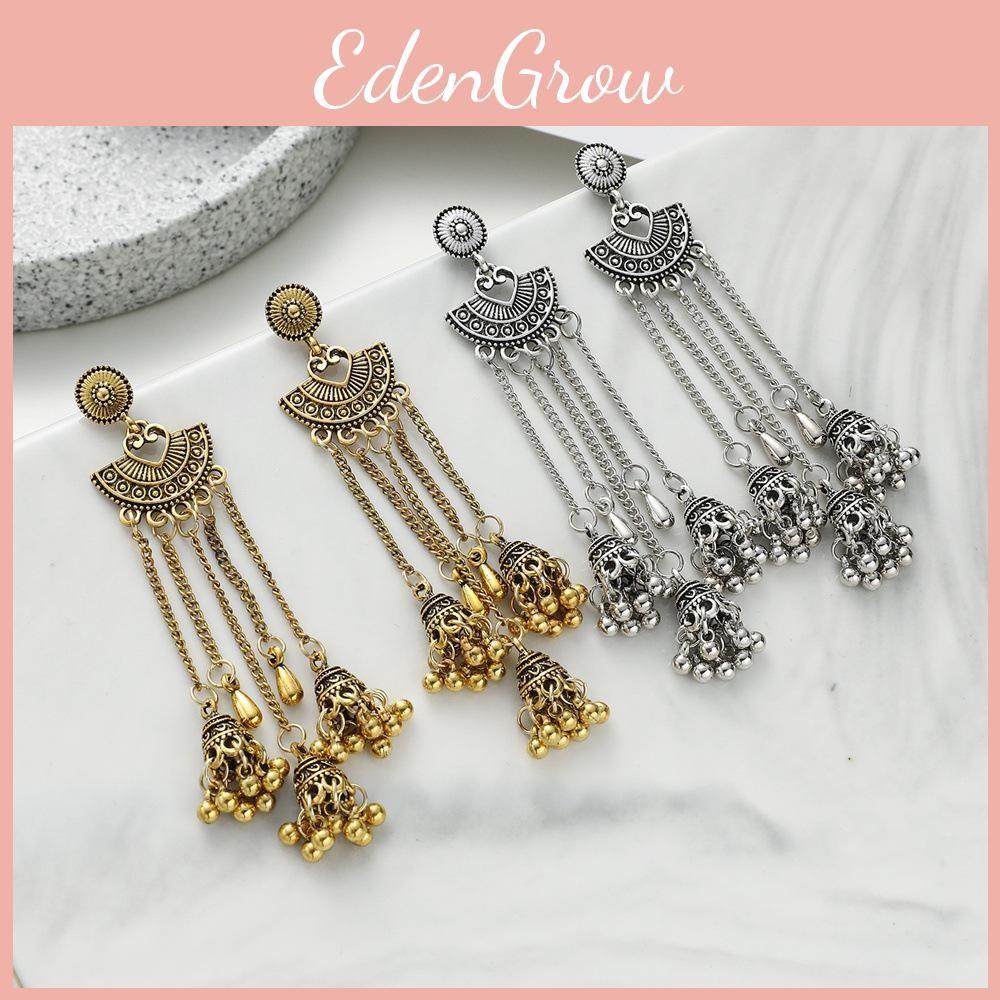 Bohemian Long Vintage Drop Earrings With Alloy Waterdrop Accents For Ladies