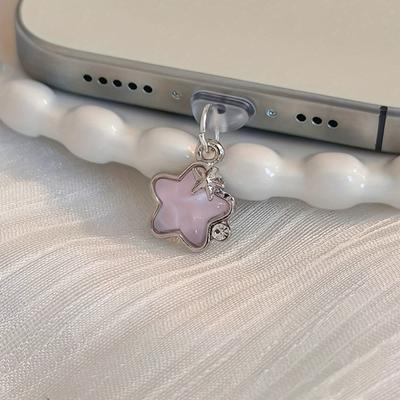 Tappi Antipolvere a Forma di Stella per Telefono Copriporta Type-C con Ciondolo Charm Tappi Antipolvere Riutilizzabili per Proteggere da Sporco Umidità
