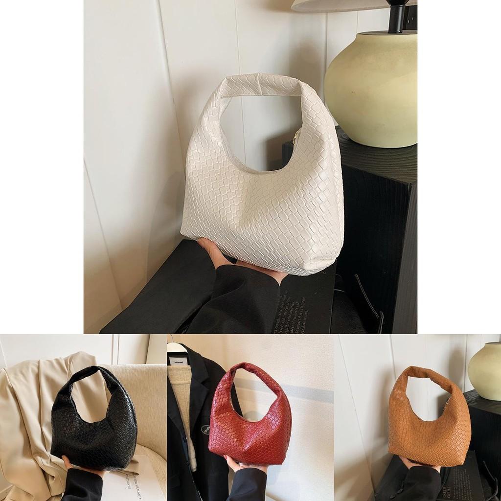 Stylish Women's New Moon Shoulder Handbag With Trendy Pu Material And Unique Design In Black Red Brown White Colors