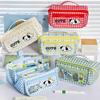 Cute Plaid Puppy Large Capacity Pencil Case Multi-Function Cartoon Stationery Bag with Prism Design Stain Resistant