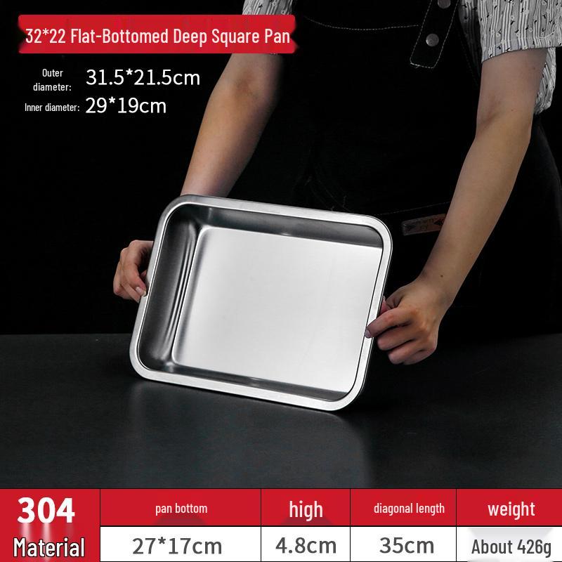 Food Grade Stainless Steel Rectangular Tray for Tiramisu or Cooked Foods