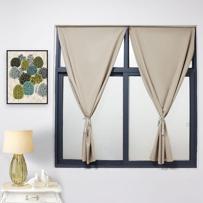 100% Blackout Sunshade Curtain Solid Color Curtain Window Shade For Livingroom Self-adhesive Window Film Cloth Home Window Cover