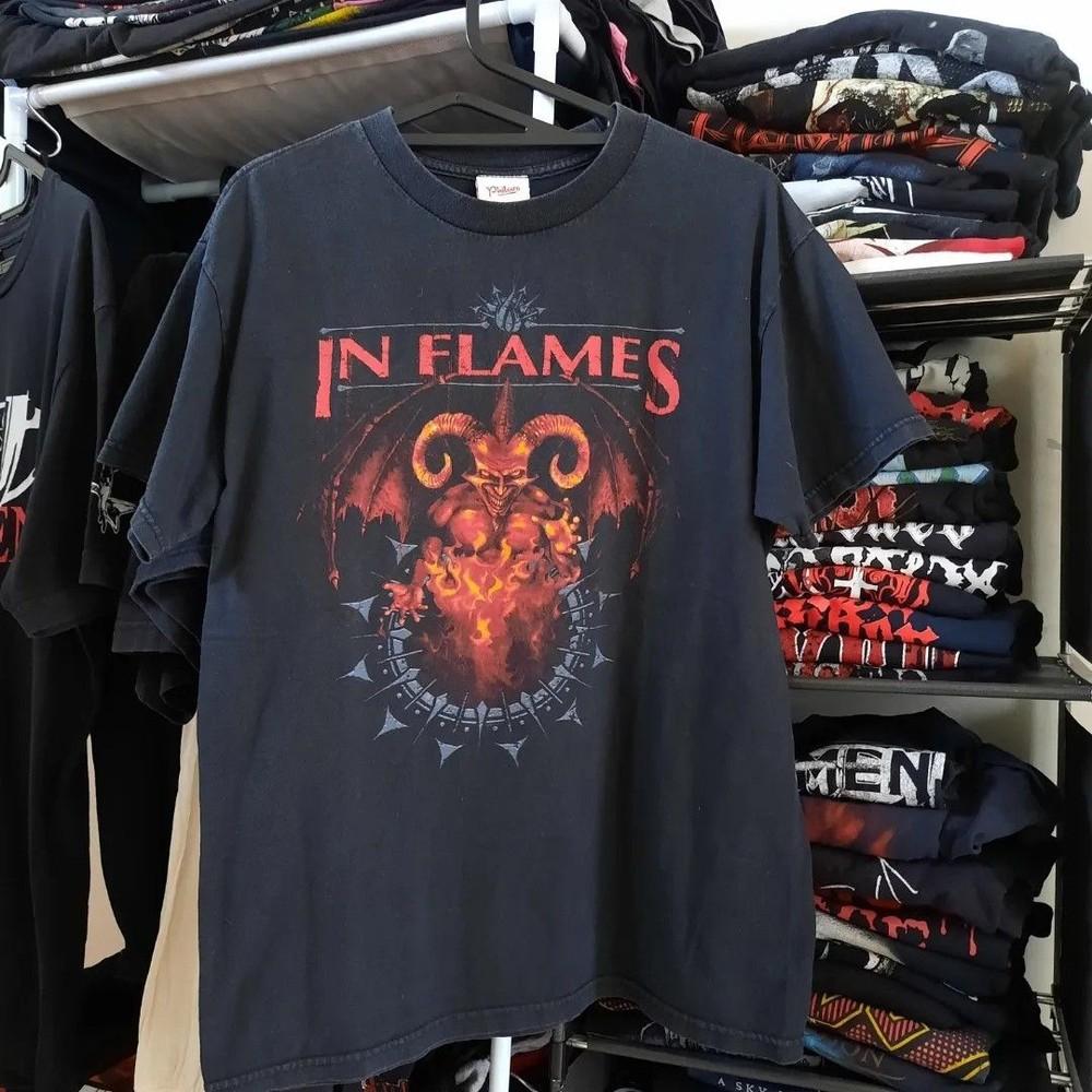 In Flames band 90s rare design Unisex Short sleeve T shirt vtg Unisex T-Shirt S